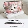 BWEGRHE Travel Makeup Bag with Detachable Wrist Strap, Baby Cat Flowers Stocking Stuffers for Teen Women Toiletry Storage Bag Water Resistant Portable Change Coin Small Purse Zipper Pouch view 2