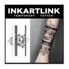 INKARTLINK Tattoo Tech, 2 Sheets Extra large Semi Permanent Tattoo, Adult Art Design Temporary Tattoos, Lasts 1-2 Weeks, Waterproof, Realistic Look, No Adhesive, No Reflection (Flower) view 1
