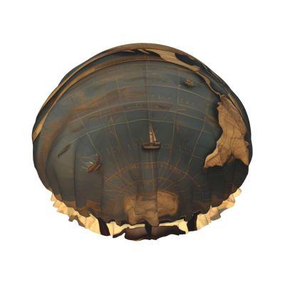 Ancient World Globe Hair Cap For Shower, Waterproof Hair Shower Caps For Long Hair, Non-Slip Cute Shower Cap