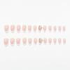 CEWEWP 24Pcs French Tip Press on Nails Almond Medium Fake Nails with Silver Alloy Butterfly Nail Charms Nude Pink False Nails Glossy Press on Nail Acrylic Nails Full Cover False Nails for Women Girls view 2
