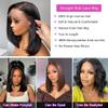 13x6 Straight Bob Wig Human Hair Glueless Bob Lace Front Wigs Human Hair Pre Plucked 180% Density Short Bob Human Hair Wigs for Black Women Natural Black Color(14 Inch) view 3