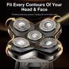 5D Head Shavers for Bald Men - 6 in 1 kensen Upgraded Magnetic Head Body Shaver for Mens, Christmas Gift Wet/Dry Bald Head Shavers for Men IPX6 Waterproof LED Display USB-C Charge Head Razors for Bald view 3