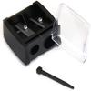 Eyebrow Eyeliner Pencil Sharpener, Dual Holes Eye Pencil Sharpener with Cover, Easy to Clean, Travel-Friendly Cosmetic Sharpener, Makeup Pencil Sharpener view 4