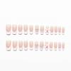 CEWEWP French Tip Press on Nails Square Coffin Fake Nails Long Pink Bow False Nails White Pearl Heart Nail Charms Designs Press on Nail Summer Acrylic Full Cover Glue on Nails for Women Girls 24 Pcs view 4