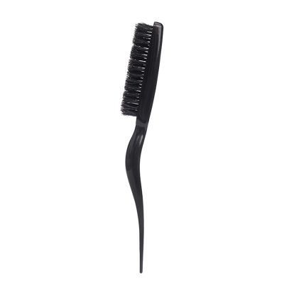 PLCPDM Bristle Comb Hair Teasing Brush Hairdressing Comb Natural Bristle Hair Combing Brush Comb, Black