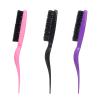 PLCPDM Bristle Comb Hair Teasing Brush Hairdressing Comb Natural Bristle Hair Combing Brush Comb, Black view 3