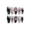 ZIIVIEVS Handmade nail art, wearing nails, spicy girl, flame cat eye, star fake nails, detachable(S), 1 Count (Pack of 1), Pink view 1