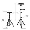 Tattoo Arm Rest Stand with Tray Tattoo Armrest Stand PU Leather Sponge Covers 50PCS Waterproof Square Tattoo Leg Rest Stand Foldable Sponge Pad Tripod with Adjustable Height and Tilt Arm Bar Pad view 3