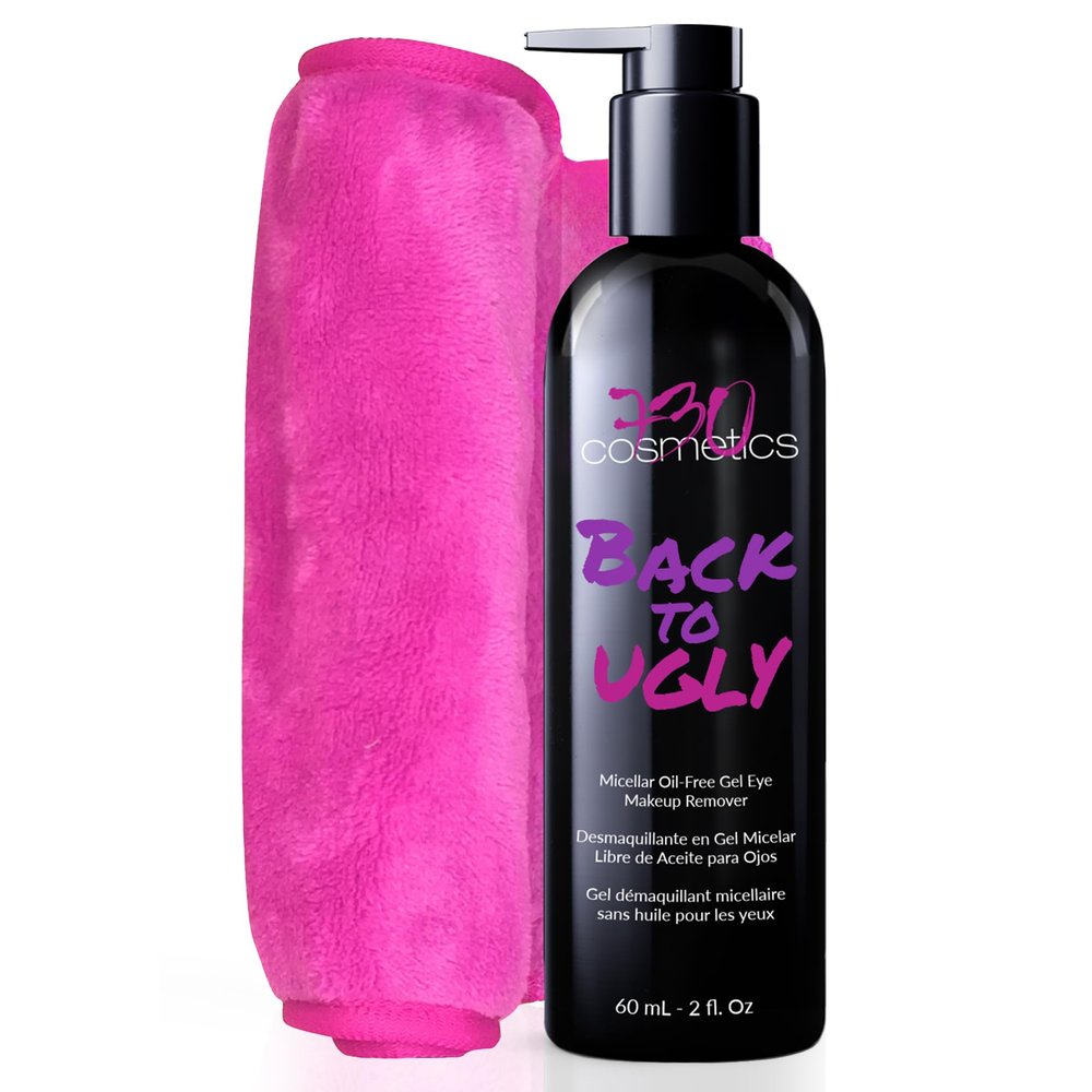 730 COSMETICS Micellar Oil Free Gel Makeup Remover For Sensitive Skin Cleanser Gentle Solution for Eyelash Extensions and Lash lift With Magic Makeup-Remover Cloth (2fl. Oz)