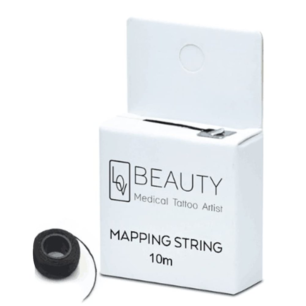 32ft/10m Fine Bamboo Charcoal Thread Brow Pre- String Ultra-Thin String For Microblading Safe For Mark