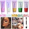 Body Glitter Face Glitter Gel: Singer Concerts Disco Festival Rave Accessories Face Glitter Makeup 250ml Chunky Sequins Mermaid Face Body Hair Glitter Gel (White&Pink&Gold&Green&Red) view 1