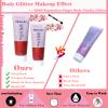 Body Glitter Face Glitter Gel: Singer Concerts Disco Festival Rave Accessories Face Glitter Makeup Chunky Sequins Mermaid Face Body Hair Glitter Gel (2 Red) view 3