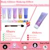 Body Glitter Face Glitter Gel: Singer Concerts Disco Festival Rave Accessories Face Glitter Makeup Chunky Sequins Mermaid Face Body Hair Glitter Gel (White&Silver&Pink&Gold&Blue) view 3