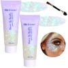 Body Glitter Face Glitter Gel: Singer Concerts Disco Festival Rave Accessories Face Glitter Makeup 100ml Chunky Sequins Mermaid Face Body Hair Glitter Gel (2 White) view 1