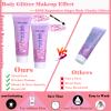 Body Glitter Face Glitter Gel: Singer Concerts Disco Festival Rave Accessories Face Glitter Makeup 100ml Chunky Sequins Mermaid Face Body Hair Glitter Gel (2 Pink) view 3