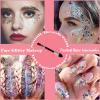 Body Glitter Face Glitter Gel: Singer Concerts Disco Festival Rave Accessories Face Glitter Makeup 100ml Chunky Sequins Mermaid for Party Cosplay Halloween (2 Orange) view 2