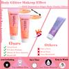 Body Glitter Face Glitter Gel: Singer Concerts Disco Festival Rave Accessories Face Glitter Makeup 100ml Chunky Sequins Mermaid for Party Cosplay Halloween (2 Orange) view 3