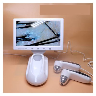 11 inch UV Skin Analyzer Professional Scalp Detector Hair Follicles Oil Moisture Tester Facial Skin Hair Analysis Machine Beauty Equipment (Color: 200X and 50 Lens, Size: 1)