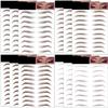 12 Sheets Eyebrow Tattoos, 108 Pairs Temporary Eyebrow Stickers - Waterproof, Peel Off False 4D Hair-like Instant Transfer Brows view 1