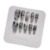 Long Nails Handmade Press on Nail Square Solid Fake Nail Tips dark black Design Art 10pcs(M) view 1