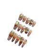 Nail enhancement European and American long ladder French cat eye gradient detachable wearable nails Press on Nail(Gold Short ladder,Xs) view 1