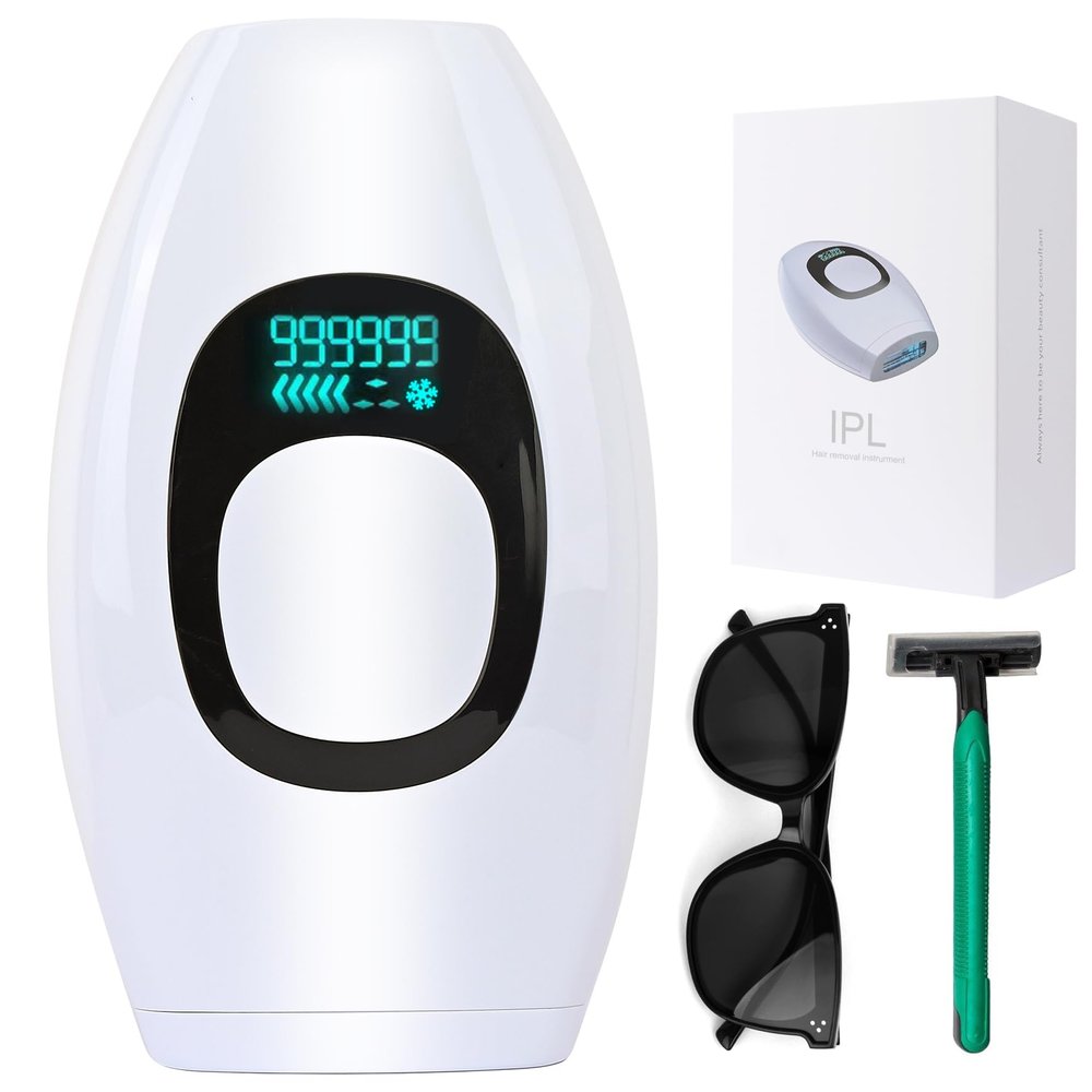 IIDEA IPL Hair Removal,Laser Hair Removal At-Home for Women Men, 999,999 Flashes Permanent Hair Removal Device on Facial Legs Arms Bikini Line, White