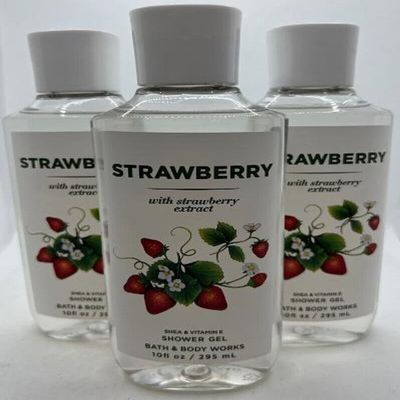 3 STRAWBERRY Shower Gel With Strawberry Extract 10 Oz