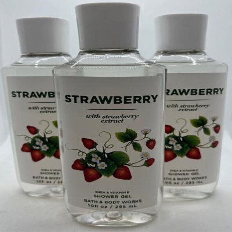 3 STRAWBERRY Shower Gel With Strawberry Extract 10 Oz