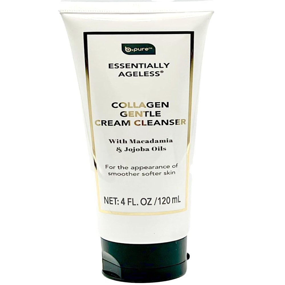 b.pure Collagen Gentle Cream Cleanser With Macadamia and Jojoba Oils, Face Wash