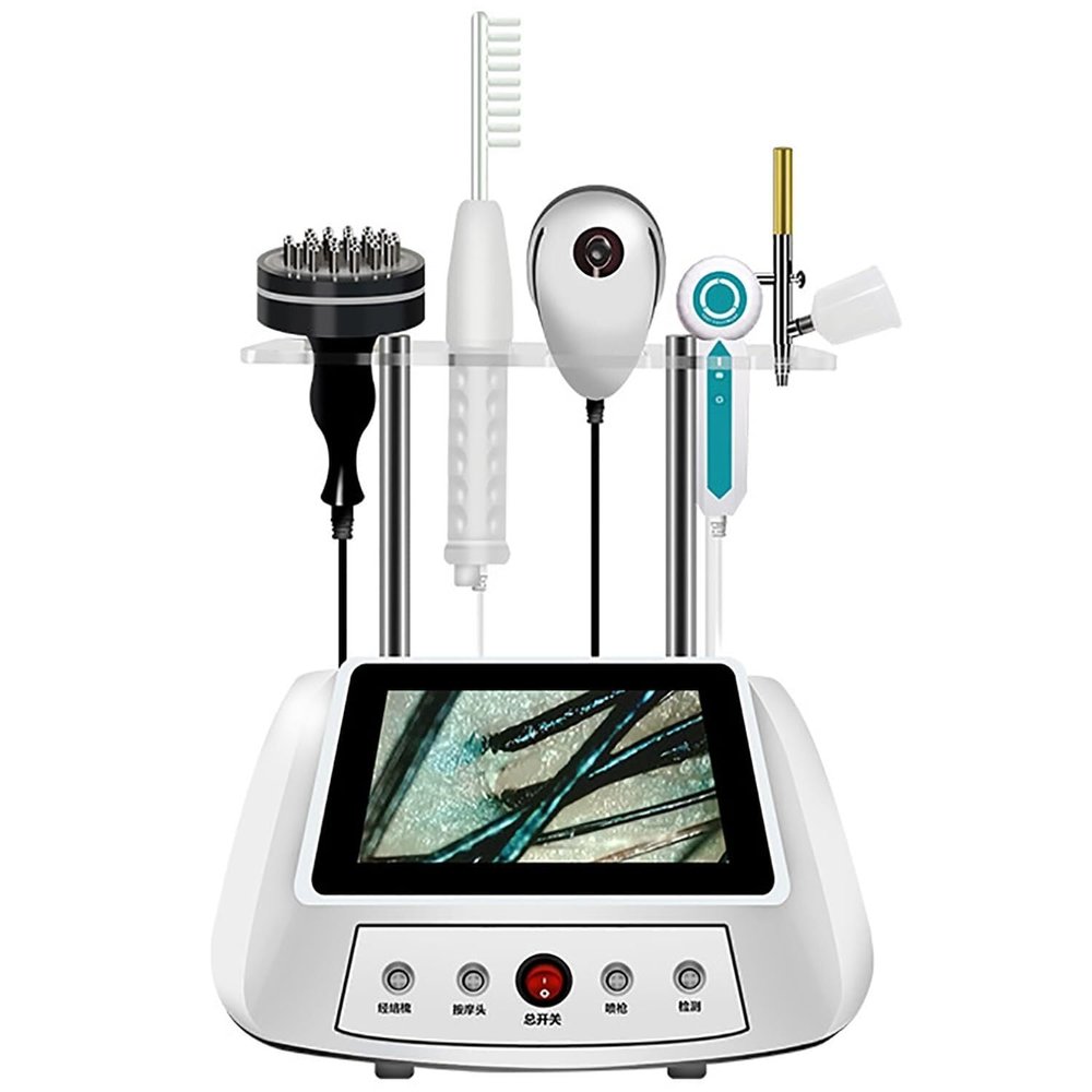 MAHWER Skin Diagnosis Hair Analyze, Hair Follicle Analyser Machine with Massage Function, 5 Speed Control Meridian Hyperthermia Comb, for Traveling, Home
