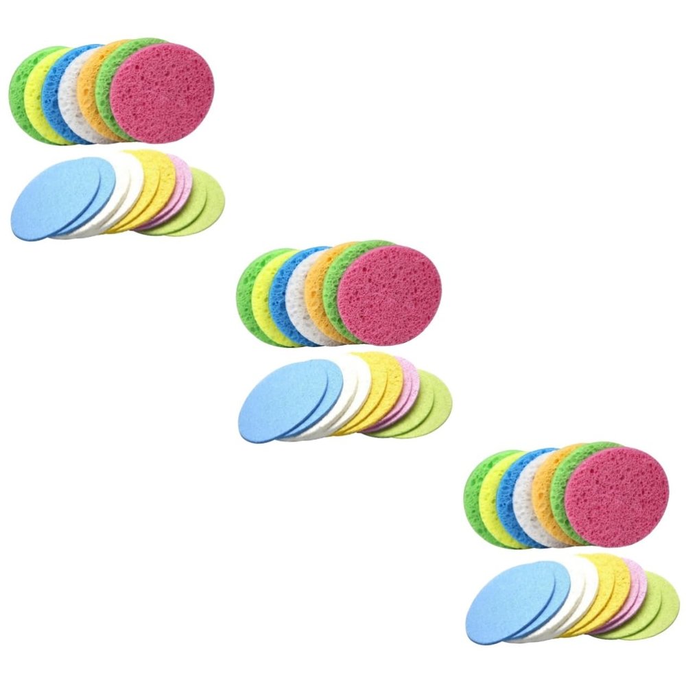 minkissy 75pcs Makeup Removal Natural Cellulose Face Spa Sponges Facial Scrub Sponges Cleansing Pads Reusable Gentle for Women Girls