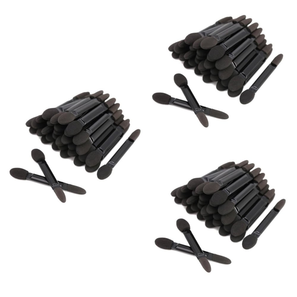 FOMIYES 150pcs Double-headed Eyeshadow Brush Sponge Applicators for Smooth Application Lightweight Makeup Tool for Travel Daily Use and Special Occasions Black