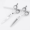 1pc/2pcs 440C 6" Hairdressing Scissors Professional Hair Scissor Thinning Barber Cutting Salon Shear Japan Pet Grooming Dog(Kit) view 4