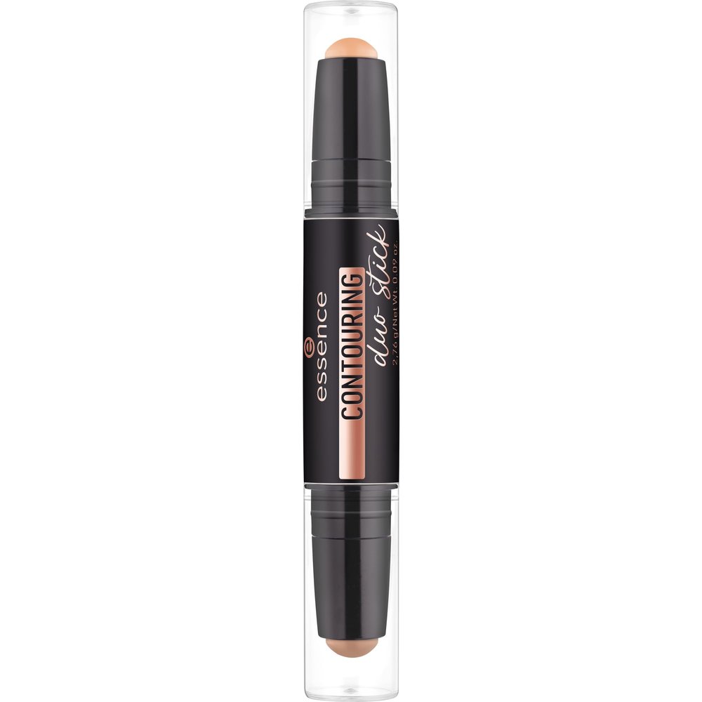 essence | Contour Duo Stick | 2-in-1 Highlight and Contour Slim Stick, Creamy, Buildable and Easy to Apply | Vegan & Cruelty Free (40 | Tan)