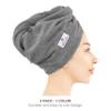 American Soft Linen 100% Cotton Hair Towels for Women, Head Towel Cap, Cotton Hair Turban Towel Wrap for Long Curly Anti Frizz Hair, Soft and Absorbent Cotton Hair Towels 2 Pack, Dark Gray view 2