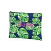 101 BEACH Personalized with Name Women's Fashion Print Cosmetic Makeup Accessory Zippered Pouch (LOLA - GREEN NAVY LEAF) view 1
