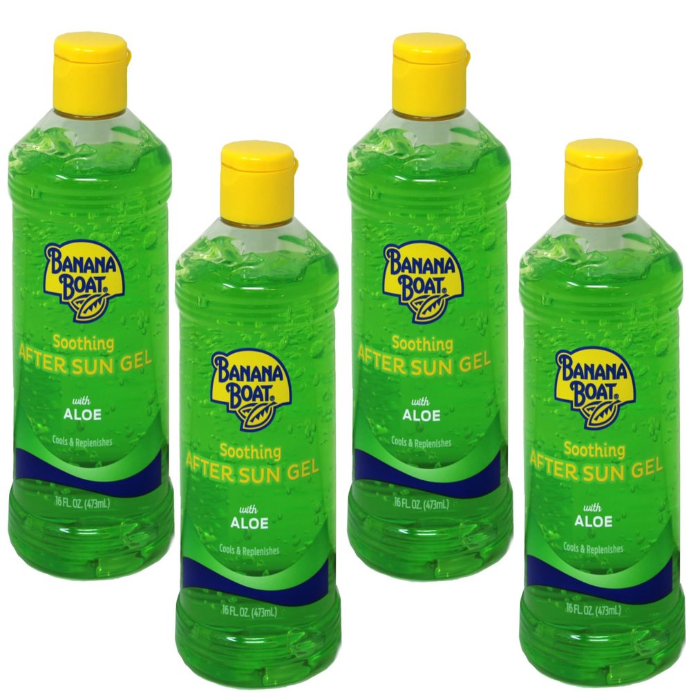 Edgewell Banana Boat Soothing After Sun Gel with Aloe, Cools & Replenishes, 16 fl oz (Pack of 4)