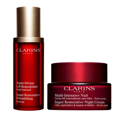 Clarins Super Restorative Night Cream amnd Super Restorative Remodelling Serum Bundle