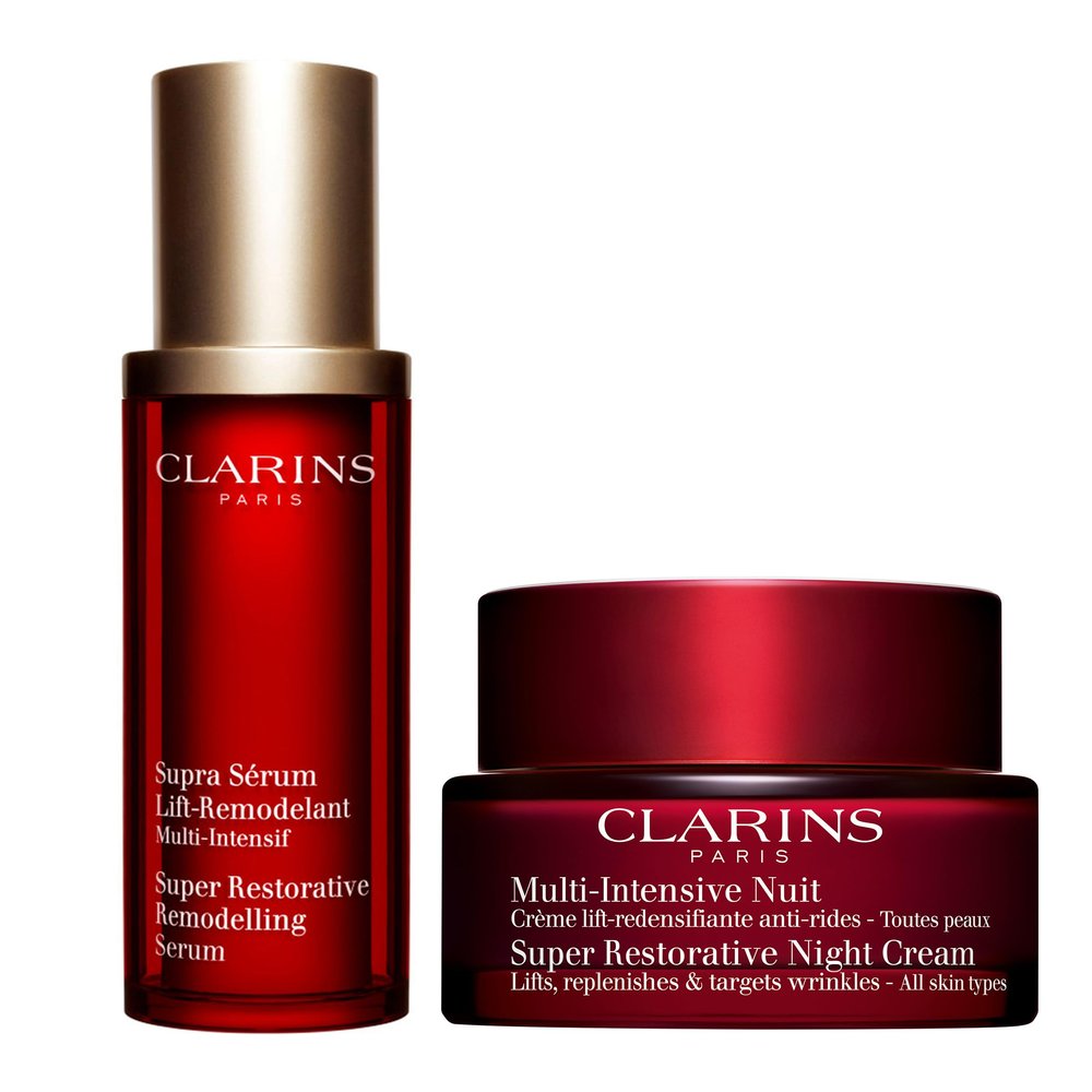 Clarins Super Restorative Night Cream amnd Super Restorative Remodelling Serum Bundle