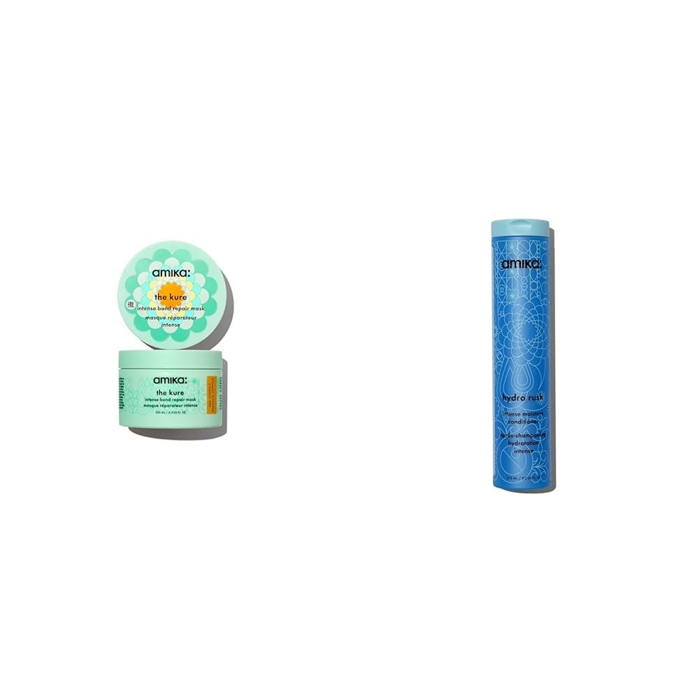 Amika intense bond repair mask hydro rush intense moisture conditioner with hyaluronic acid, 275ml