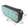 YHBLYKXP Llama Alpaca green print Leather Flap Cosmetic Bag, Toiletry Organizer, Zipper Coin Purse, Cosmetic Case view 3
