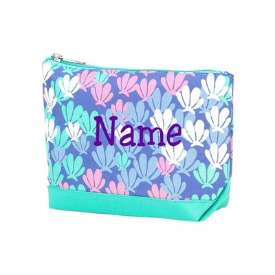 101 BEACH Personalized with Embroidered Name Multicolor Print Small Travel, Purse, Cosmetic Accessory Bag 9.5 inches wide by 6.5 inches Tall (Mermazing)