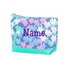 101 BEACH Personalized with Embroidered Name Multicolor Print Small Travel, Purse, Cosmetic Accessory Bag 9.5 inches wide by 6.5 inches Tall (Mermazing) view 1