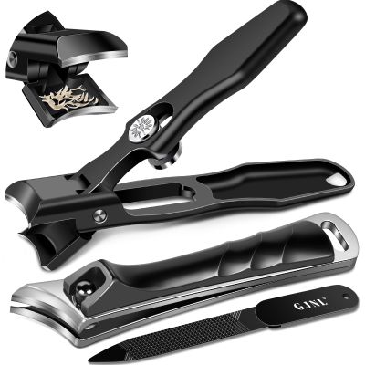 German Nail Clippers, Premium Stainless Steel Wide Jaw Anti Splash Design, Ultra Sharp Heavy Duty Ingrown Toenail Clippers with Ergonomic Lever, Perfect for Men,Women, and Seniors