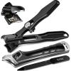 German Nail Clippers, Premium Stainless Steel Wide Jaw Anti Splash Design, Ultra Sharp Heavy Duty Ingrown Toenail Clippers with Ergonomic Lever, Perfect for Men,Women, and Seniors view 1