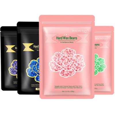 Hard Wax Beads, 400g Wax Beans for Hair Removal, Perfect for Sensitive Skin Full Body, Facial, Brazilian Bikini, and Legs at Home, 4 Packs Wax Refill for Women Men