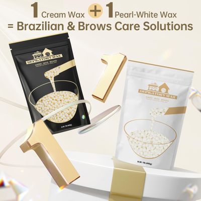1LB Pearl-White Wax Beads + 1LB Cream Wax Beads