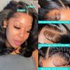 12 Inch Short Bob Wig Human Hair Body Wave 13x4 HD Lace Frontal Bob Wigs Human Hair Free Part 180% Density Loose Wavy Bob Lace Front Wigs Human Hair for Black Women Glueless Natural Black view 2
