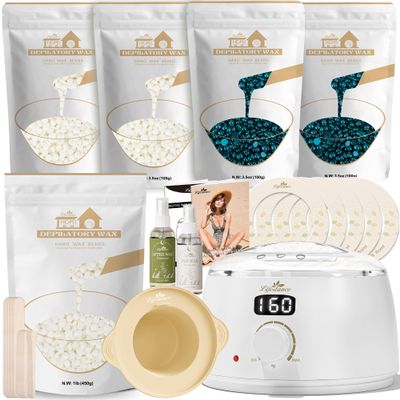 Lifestance L3 Digital Wax Warmer Hair Removal Kit + 1LB Pearl-White Wax Beads