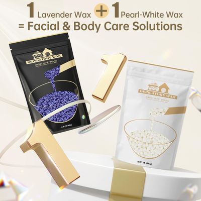 1LB Pearl-White Wax Beads + 1LB Lavender Wax Beads